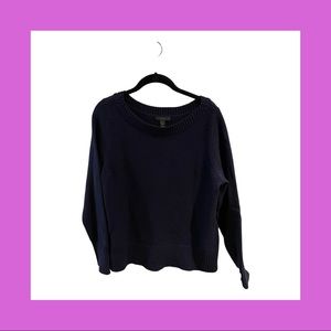 J.Crew Navy Blue Crewneck 100% Merino Wool Sweater